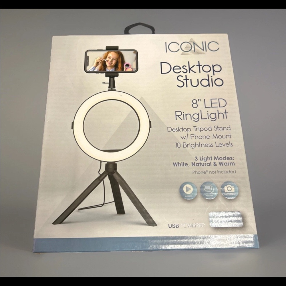 ICONIC Desktop Studio 8" LED Ring Light - White